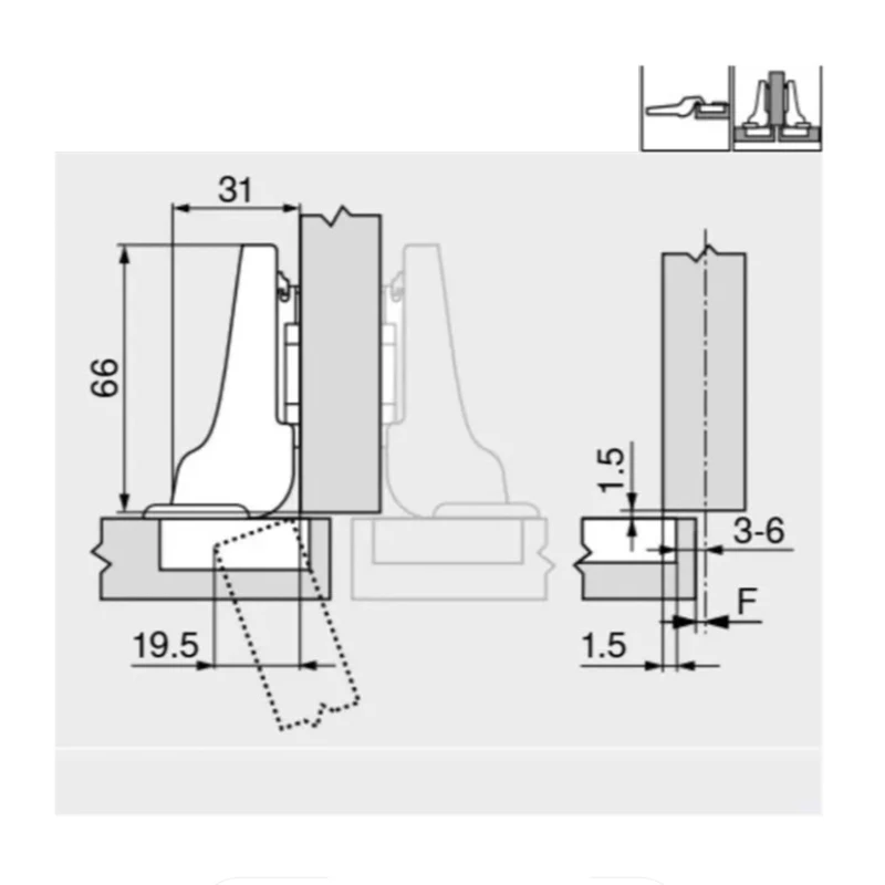 Завіса Blum напівнакладна 107⁰ 75T1650 MB V250 NI Нікель - 2