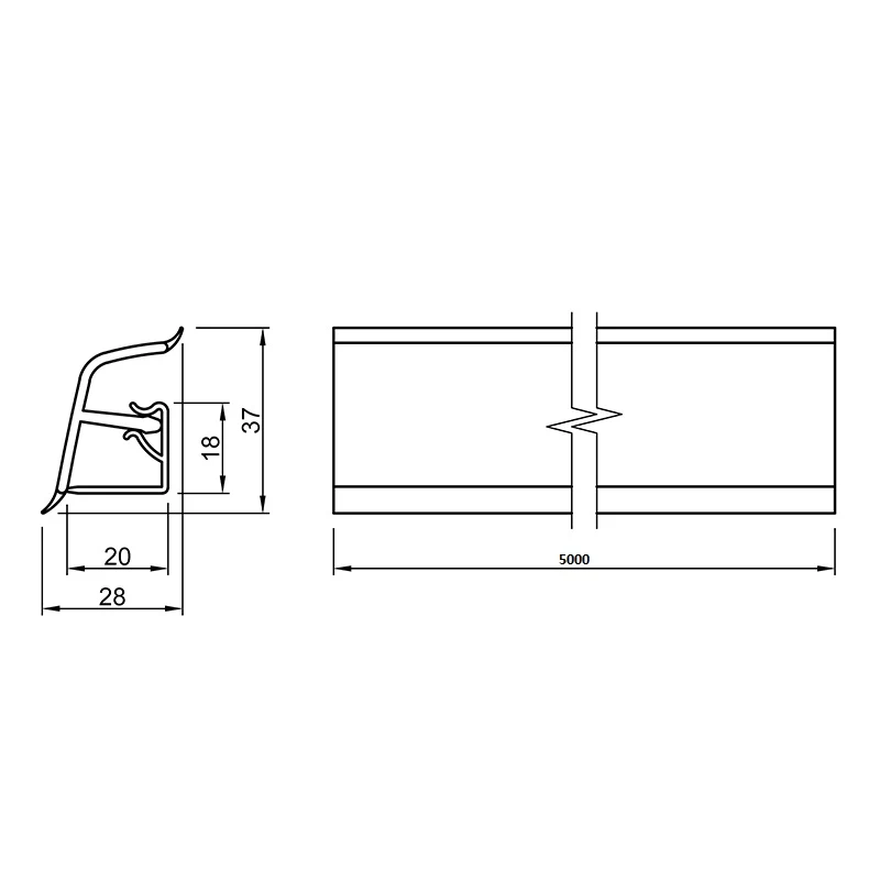 Плінтус кухонний Arpa (Rehau) 118 5000 мм SL335 (3272 CLIFF) - 2