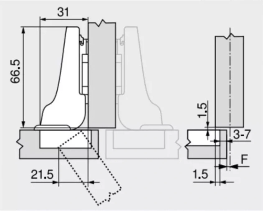 Завіса Blum напівнакладна CLIP top BLUMOTION 110° 71B3650 MB V250 NI Нікель - 2