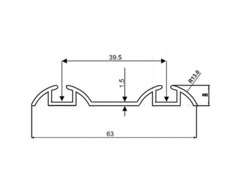 Напрямна нижня до розсувної системи Rolla 5,1м Бронза світла - 2
