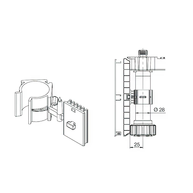 Кліпса Scilm для пластикової ніжки для алюмінієвого цоколя Чорний - 2