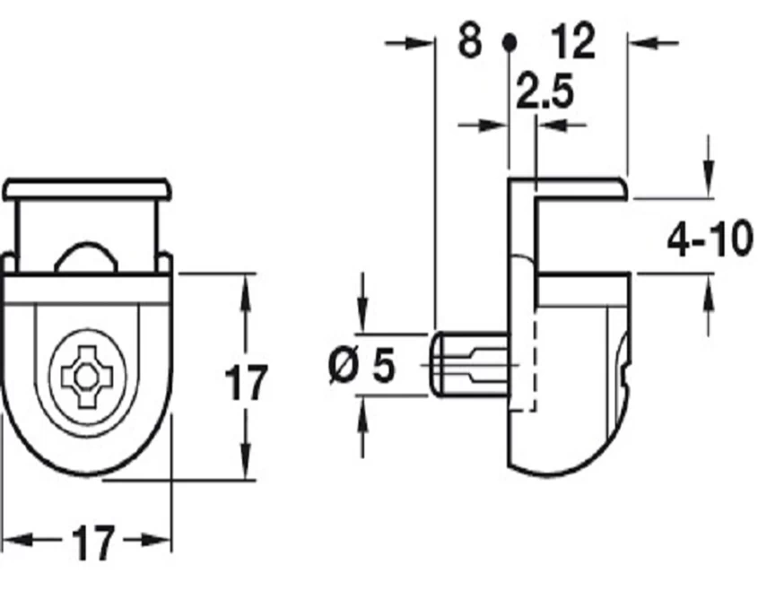 Полицетримач для скла Italiana Ferramenta під товщину 4-10мм PEKI Цинк - 2
