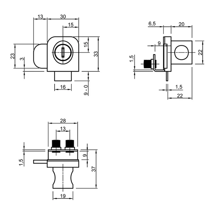 Замок DC KL-409 для скла подвійний Хром - 2