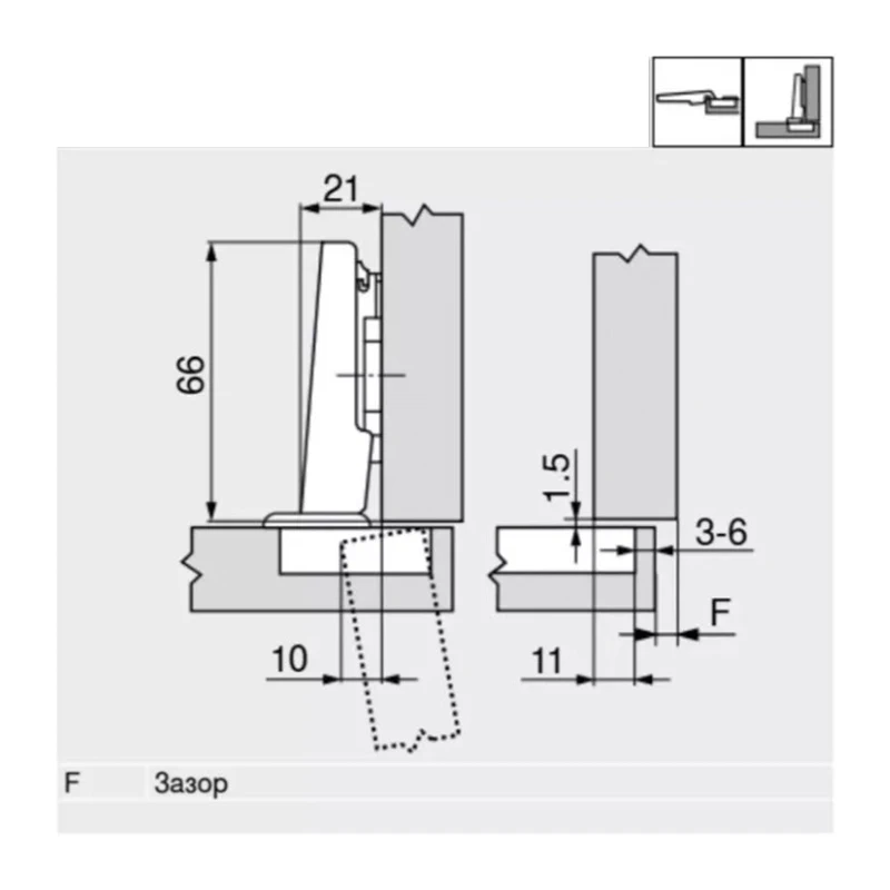 Завіса Blum накладна 107⁰ 75T1550 MB V250 NI Нікель - 2