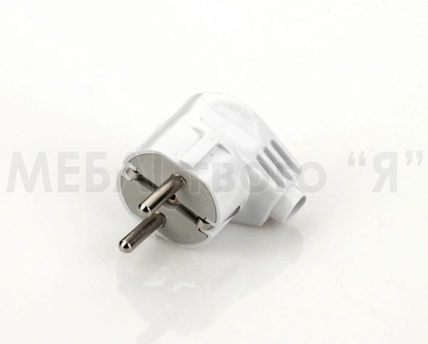 Вилка-євро кутова 2К+3 16А Білий