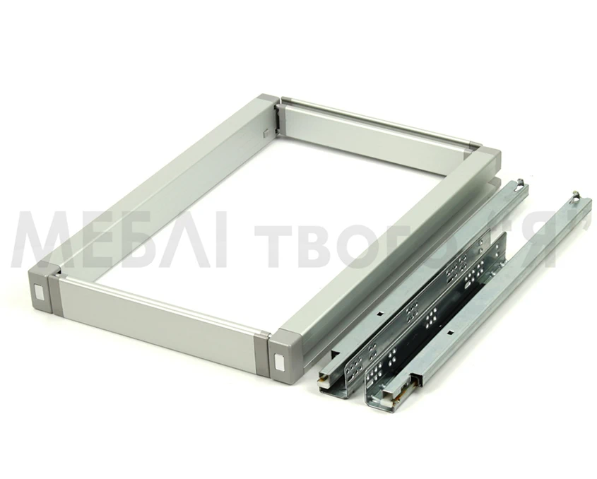 Рамка з регулюванням кулькова повного висуву з дотягом Vibo Elite AT83/97SMAL Сіра - 2