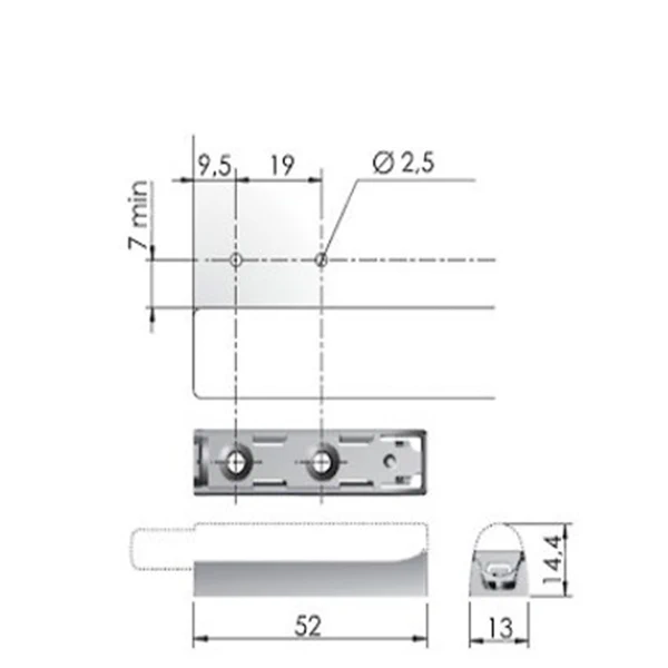 Кріплення для накладного виштовхувача Italiana Ferramenta K PUSH 13мм Білий - 2