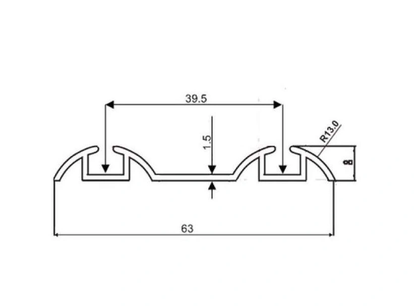 Напрямна нижня до розсувної системи Rolla 5,1м Золото світле - 2