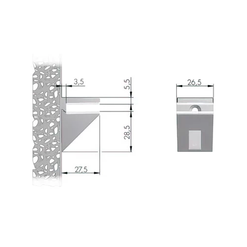 Полицетримач для скла Italiana Ferramenta під товщину 5-12мм Kalabrone Mini Хром - 2