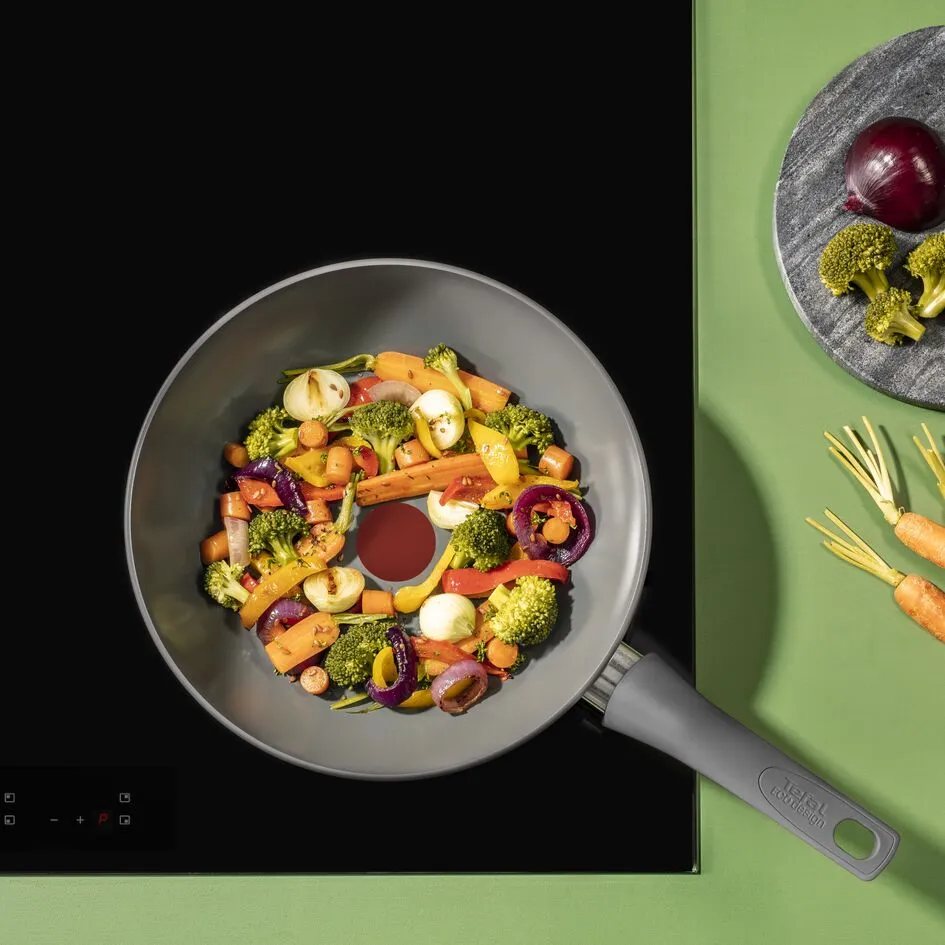 Сковорода ВОК Tefal Renewal, 28см, алюміній, бпкеліт, сірий - 2