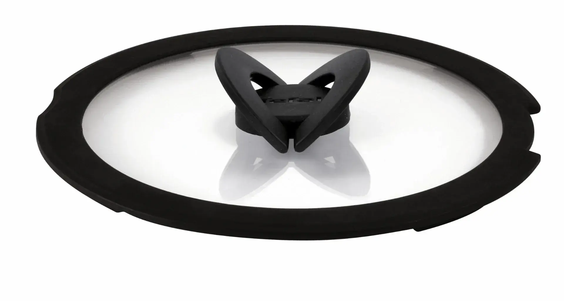 Кришка Tefal Ingenio 28см, скло, силікон, прозоро-чорний