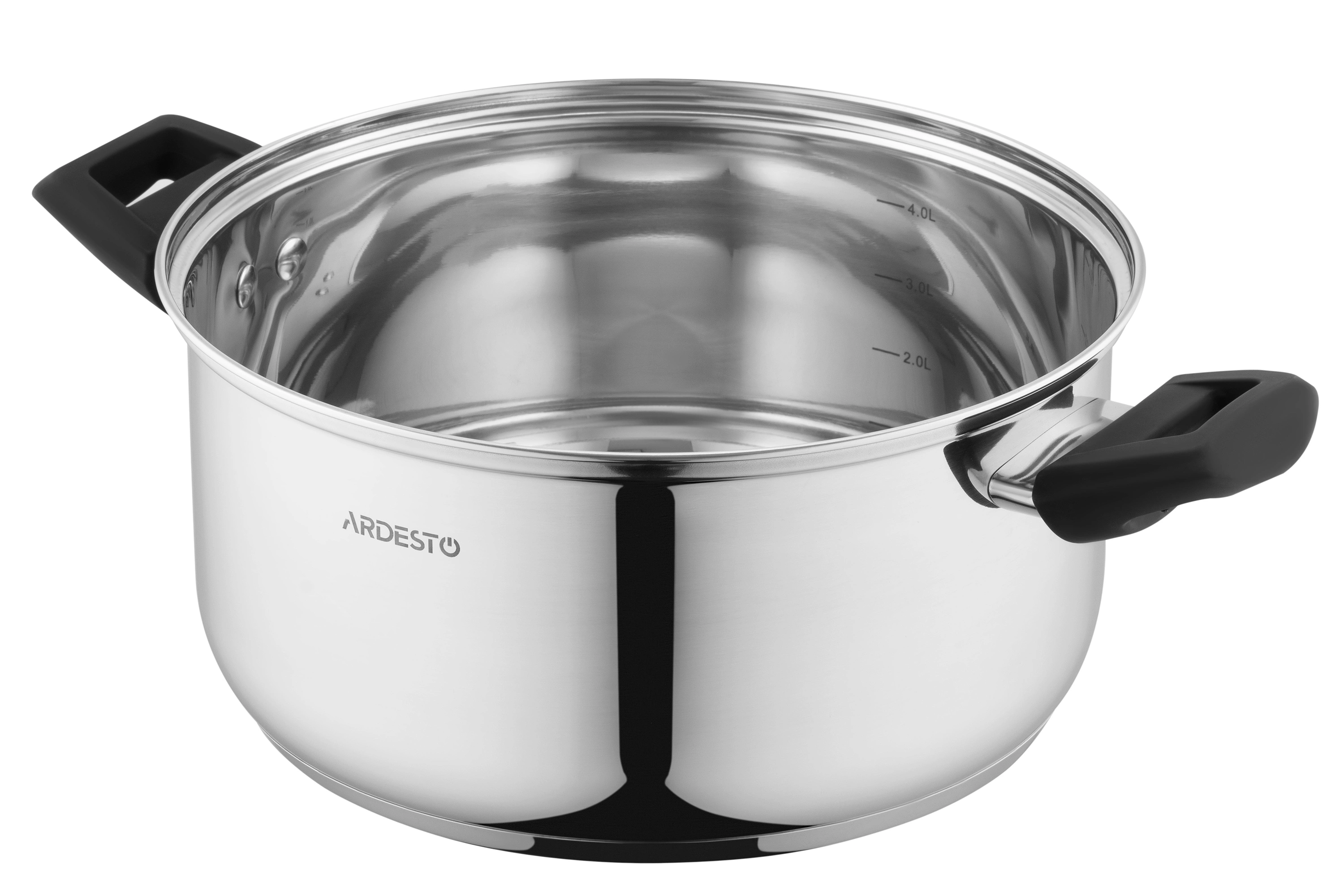 Каструля зі скляною кришкою Ardesto Gemini Piemonte, 5.1л, нержавіюча сталь, бакеліт - 2