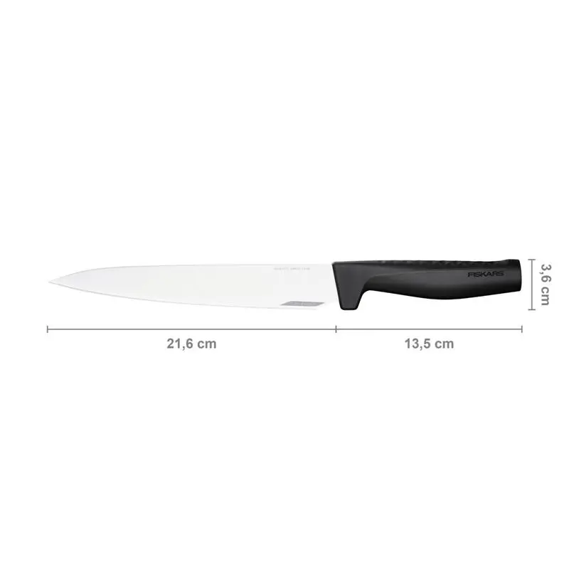 Кухонний ніж для м'яса Fiskars Hard Edge, 21.6см, нержавіюча сталь, пластик, чорний - 2