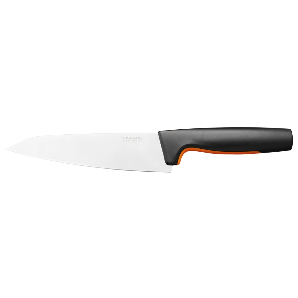 Кухонний ніж кухарський Fiskars Functional Form, середній, 16.9см, нержавіюча сталь, пластик, чорний