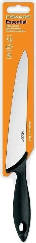 Кухонний ніж універсальний Fiskars Essential, 21см, нержавіюча сталь, пластик, чорний - 2