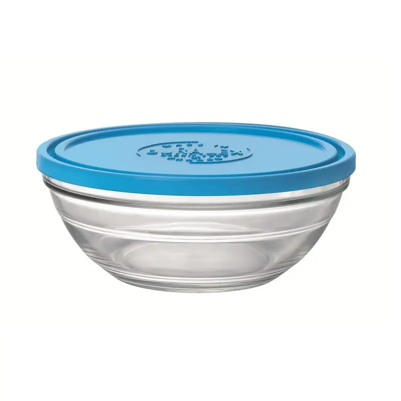 Контейнер для зберігання Duralex Rond, круглий, 20.5см, 1590мл, скло, пластик, прозорий, синій