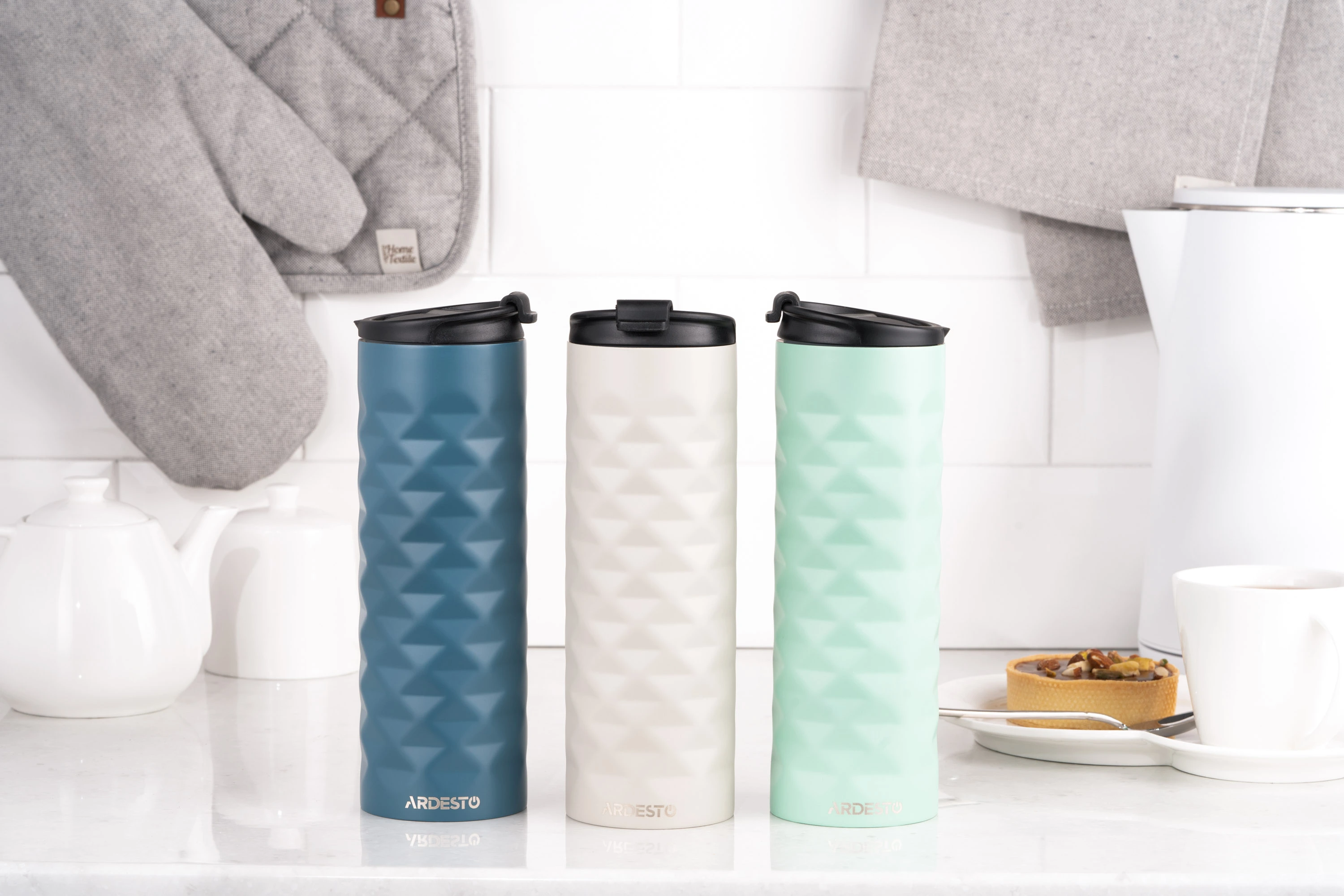 Термочашка Ardesto Bright City, 400мл, нержавіюча сталь, синій темний - 2