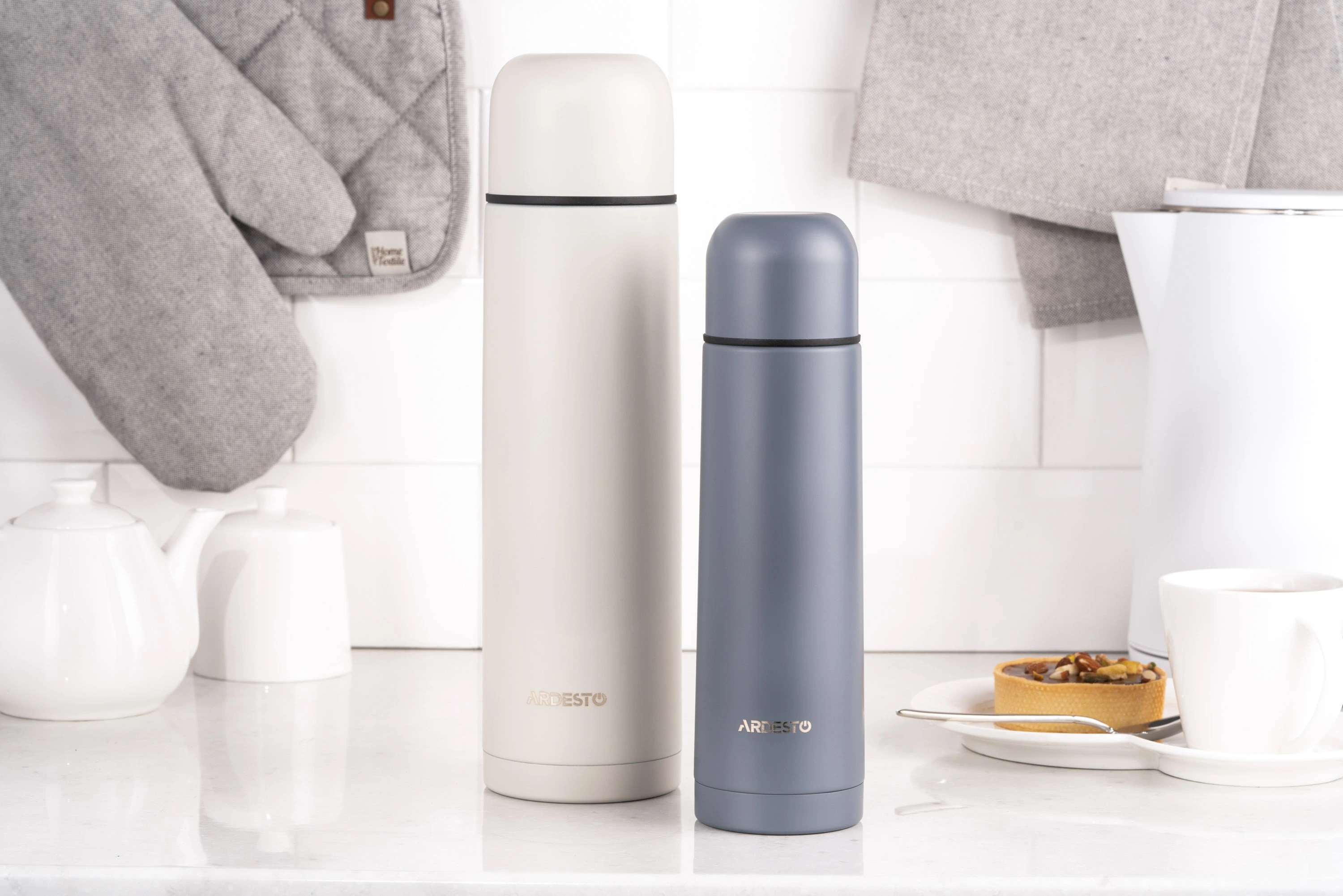 Термос Ardesto Bright City, 1000мл, нержавіюча сталь, бежевий - 2