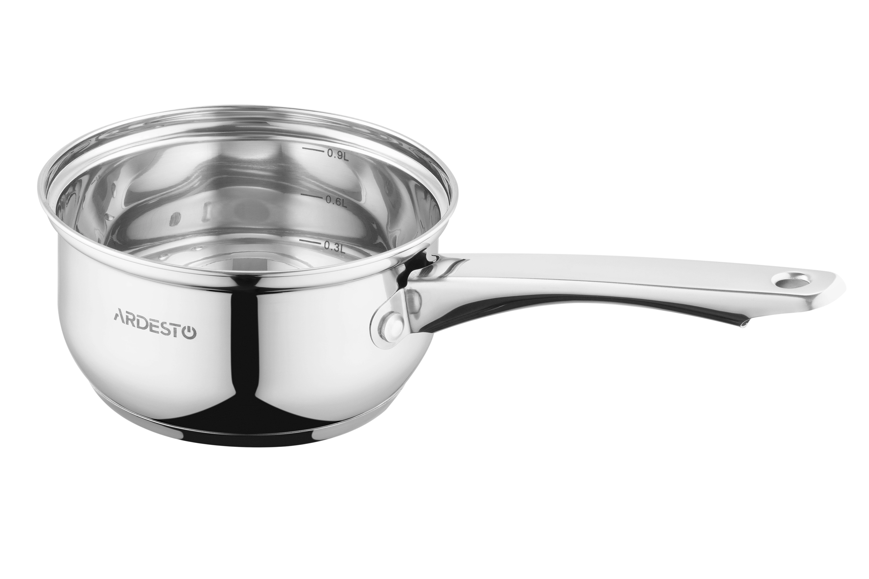 Ківш зі скляною кришкою Ardesto Gemini Gourmet Spoleto, 1л, нержавіюча сталь - 2