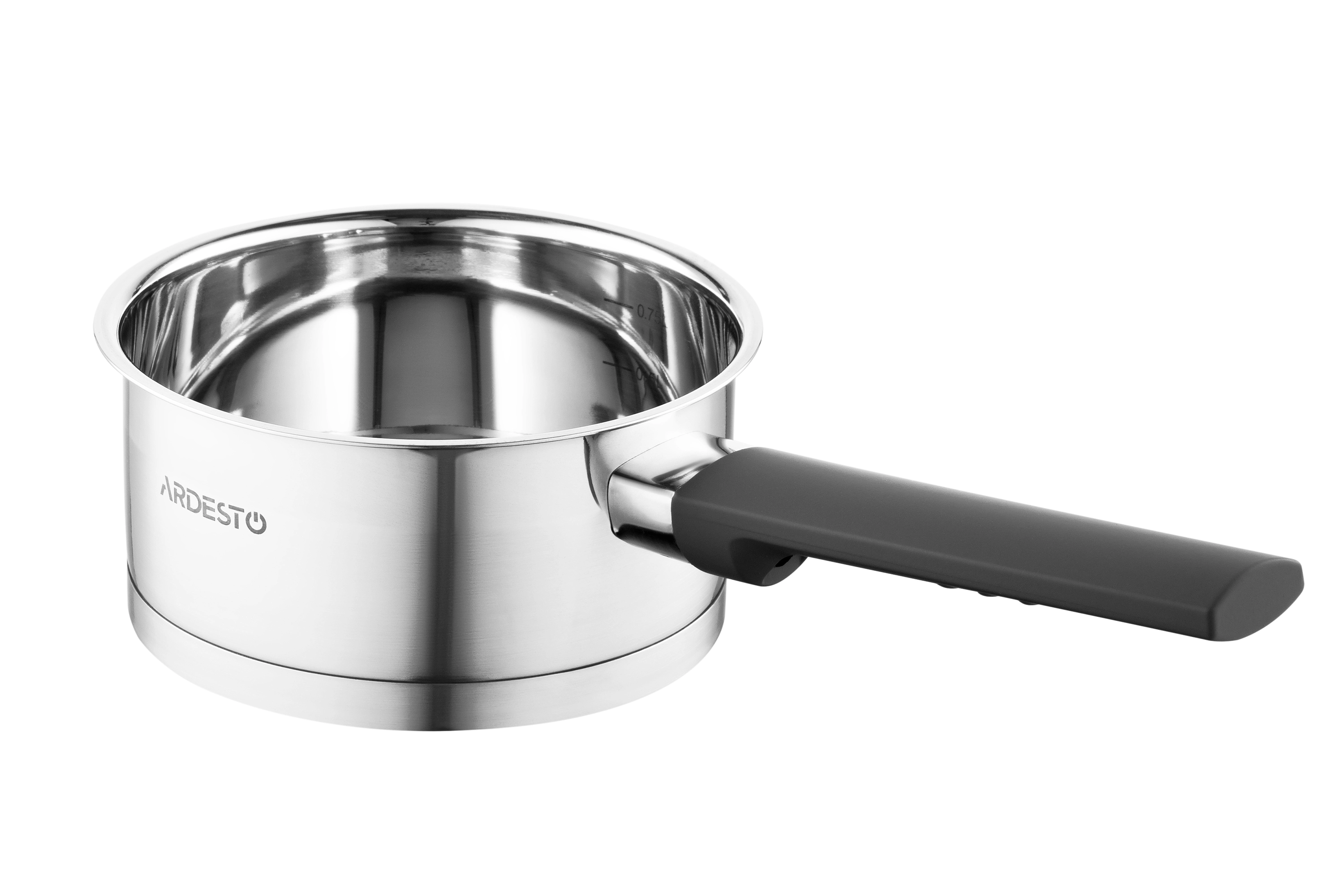 Ківш зі скляною кришкою Ardesto Gemini Trento, 0.9л, нержавіюча сталь, бакеліт - 2