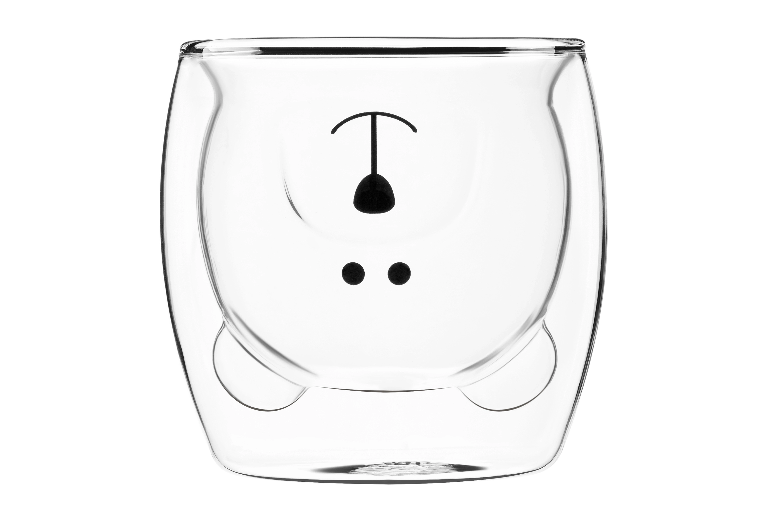 Набір чашок з подвійними стінками Ardesto Animals, 250мл, 2шт, боросилікатне скло, прозорий