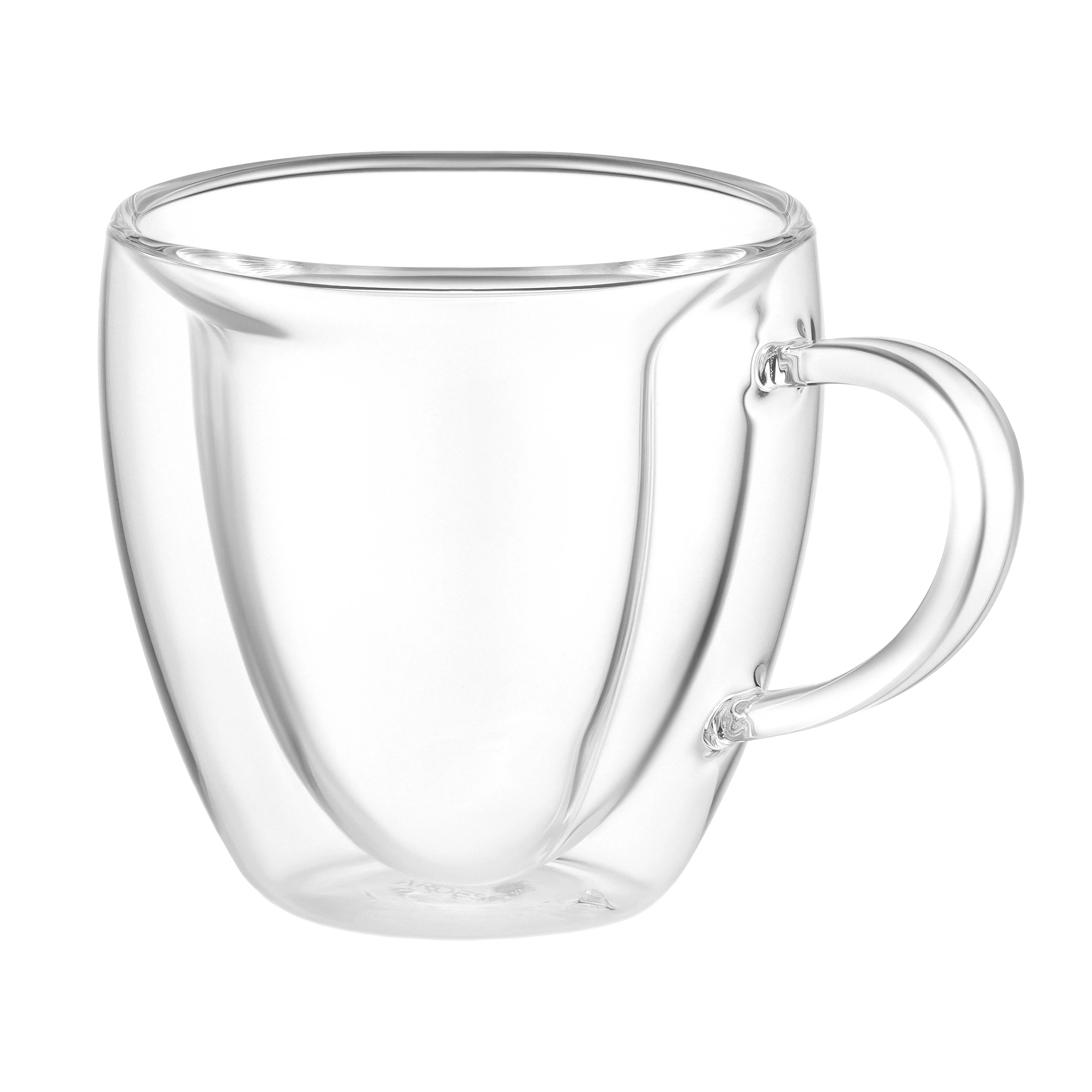 Набір чашок з ручками і подвійними стінками Ardesto, 330мл, 2шт, боросилікатне скло, прозорий - 2