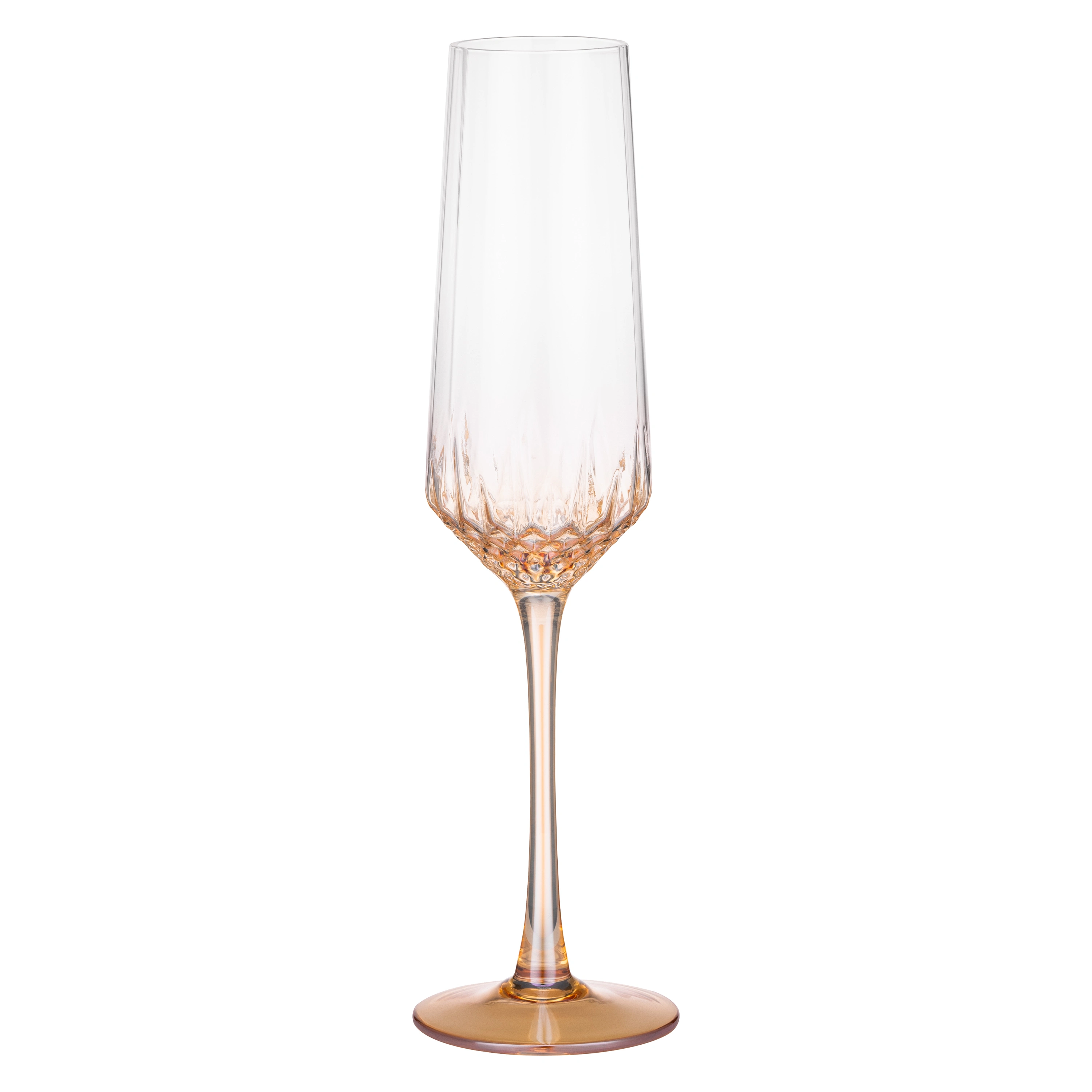 Набір келихів для шампанського Ardesto Black Mars Favola 220мл, 2шт, скло, прозоро-золотистий