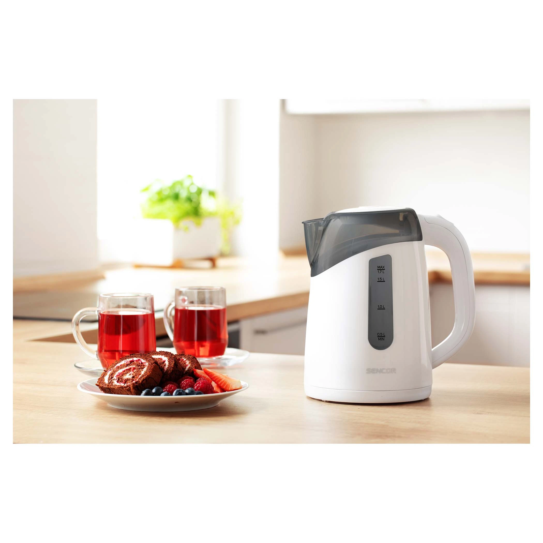 Електрочайник Sencor 1.7л, Strix, пластик, білий - 2