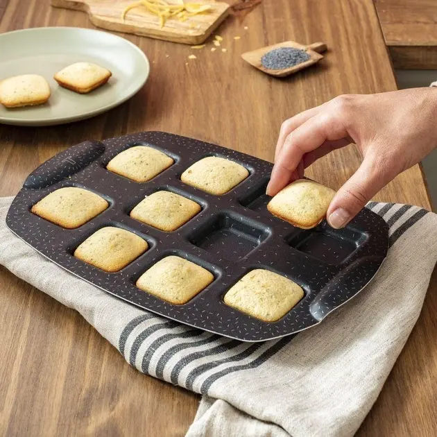 Деко Tefal PerfectBake, 10 форм, квадратний, 21х29см, алюміній, коричневий - 2