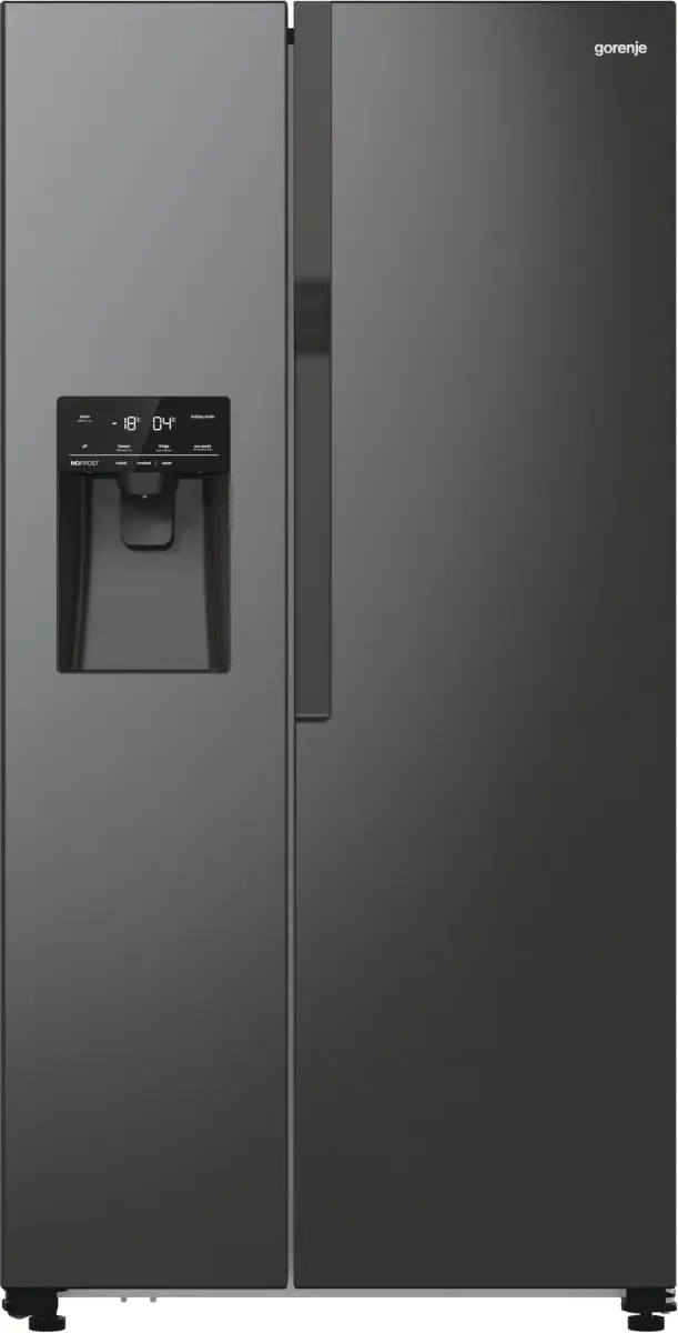 Холодильник SBS Gorenje, 179х70х92см, 2 двері, 376(190)л, А++, NF+, Інв., Зона св-ті, диспенсер, ген