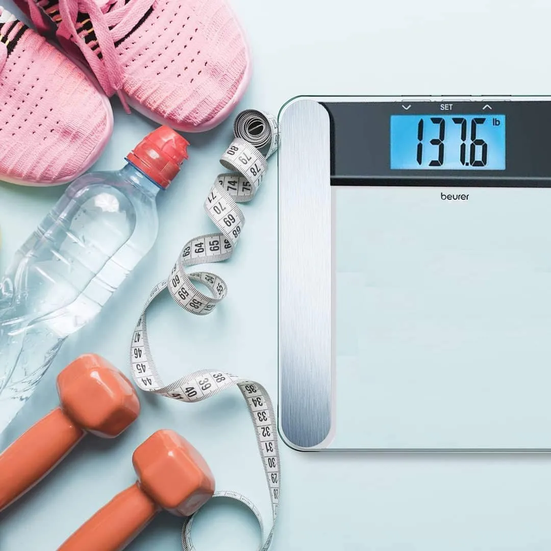 Ваги Beurer підлогові, 180кг, товщина 8мм, великий дисплей, СR2032x2 в комплекті, скло, прозорий - 2