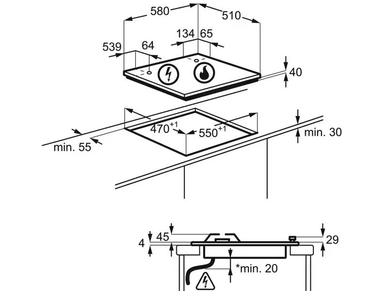 Варильна поверхня Electrolux - EGE 6172 NOK - 2
