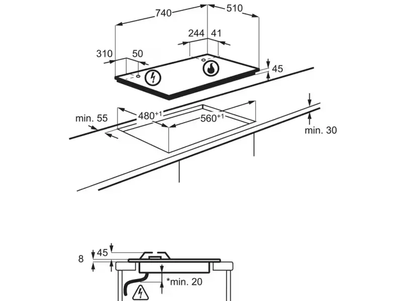 Варильна поверхня Electrolux - KGG 753753 K - 2