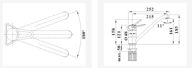 Змішувач кухонний Blanco - WEGA II (526415) - 2
