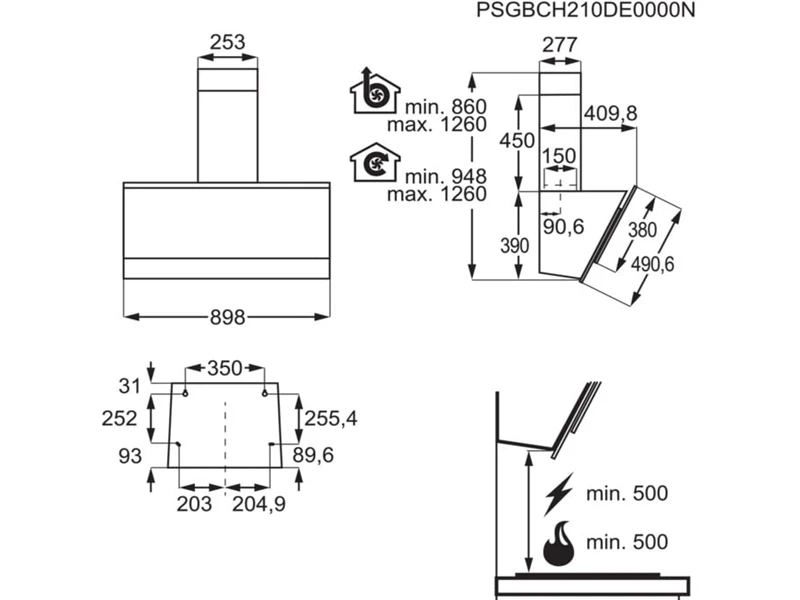 Кухонна витяжка AEG - DVE 5971 HB Hob2Hood - 2