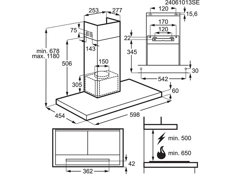 Кухонна витяжка Electrolux - LFT816K - 2